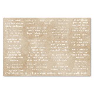 Typewriter Motivational Quotes for Journals Kraft Tissue Paper