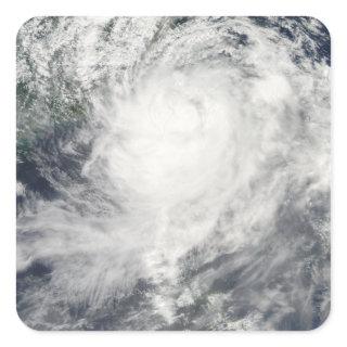 Typhoon Morakot over Taiwan Square Sticker