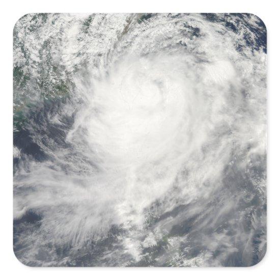 Typhoon Morakot over Taiwan Square Sticker