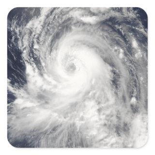 Typhoon Tingting over the Northern Mariana Isla Square Sticker