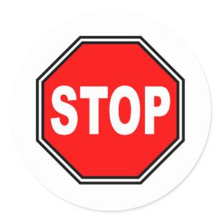 Typical Stop Sign Classic Round Sticker