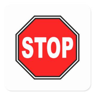 Typical Stop Sign Square Sticker