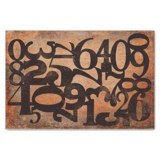 Typography Numbers decoupage collage tissue paper