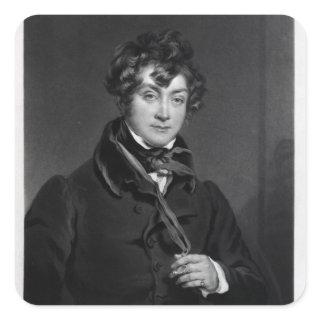 Tyrone Power, engraved by James Sands, c.1833 Square Sticker