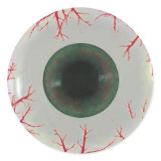 U Pick Color Tint/ Halloween Eyeball Globe Classic Round Sticker