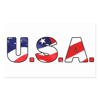 U.S.A. RECTANGULAR STICKER