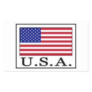 U.S.A. RECTANGULAR STICKER