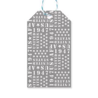 U.S. Air Force Grey Star Pattern Gift Tags