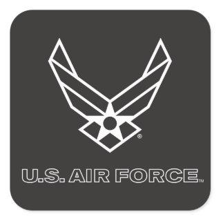 U.S. Air Force Logo - Black Square Sticker