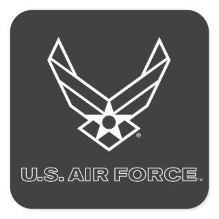 U.S. Air Force Logo - Black Square Sticker