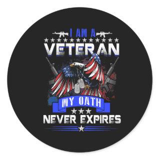 U.S.ARMY Veteran For Veteran Day Gift Idea 1 Classic Round Sticker