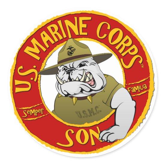 U.S. Marine Corps Son Classic Round Sticker