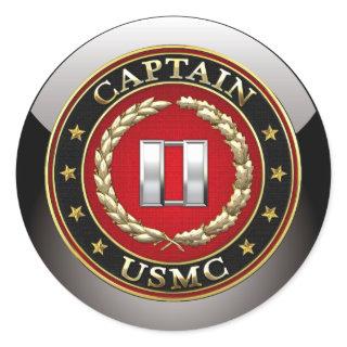 U.S. Marines: Captain (USMC Capt) [3D] Classic Round Sticker