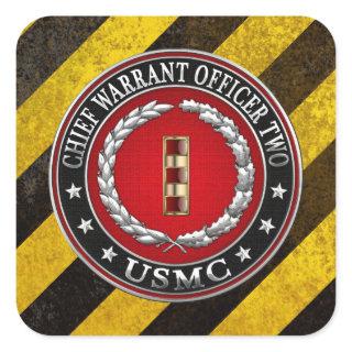U.S. Marines: Chief Warrant Two (USMC CWO-2) [3D] Square Sticker
