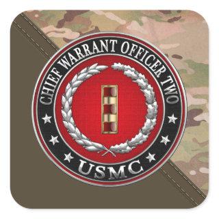 U.S. Marines: Chief Warrant Two (USMC CWO-2) [3D] Square Sticker