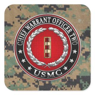 U.S. Marines: Chief Warrant Two (USMC CWO-2) [3D] Square Sticker