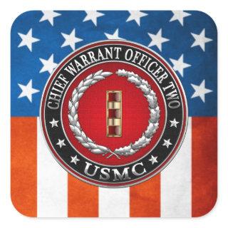 U.S. Marines: Chief Warrant Two (USMC CWO-2) [3D] Square Sticker