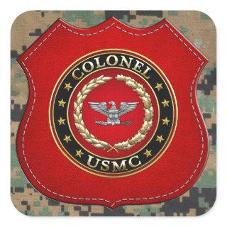U.S. Marines: Colonel (USMC Col) [3D] Square Sticker