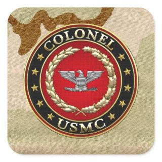 U.S. Marines: Colonel (USMC Col) [3D] Square Sticker