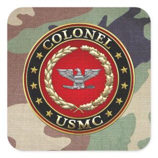 U.S. Marines: Colonel (USMC Col) [3D] Square Sticker