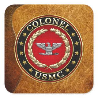 U.S. Marines: Colonel (USMC Col) [3D] Square Sticker
