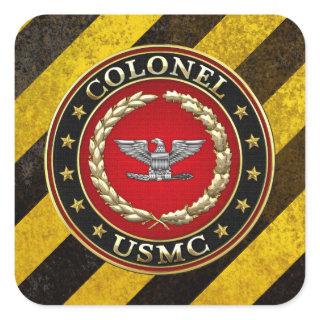 U.S. Marines: Colonel (USMC Col) [3D] Square Sticker