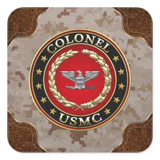 U.S. Marines: Colonel (USMC Col) [3D] Square Sticker