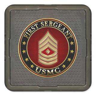 U.S. Marines: First Sergeant (USMC 1stSgt) [3D] Square Sticker