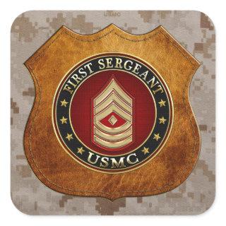 U.S. Marines: First Sergeant (USMC 1stSgt) [3D] Square Sticker
