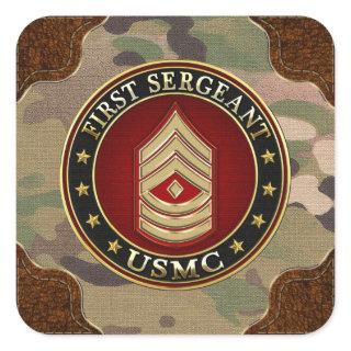U.S. Marines: First Sergeant (USMC 1stSgt) [3D] Square Sticker