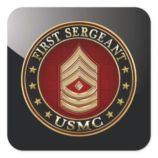 U.S. Marines: First Sergeant (USMC 1stSgt) [3D] Square Sticker