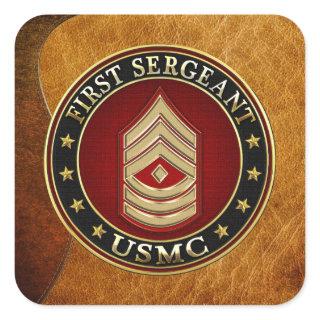 U.S. Marines: First Sergeant (USMC 1stSgt) [3D] Square Sticker