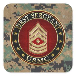 U.S. Marines: First Sergeant (USMC 1stSgt) [3D] Square Sticker