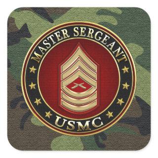 U.S. Marines: Master Sergeant (USMC MSgt) [3D] Square Sticker