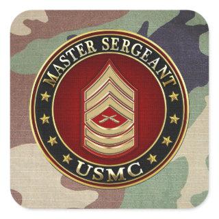 U.S. Marines: Master Sergeant (USMC MSgt) [3D] Square Sticker