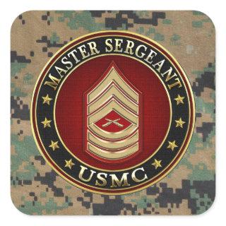 U.S. Marines: Master Sergeant (USMC MSgt) [3D] Square Sticker