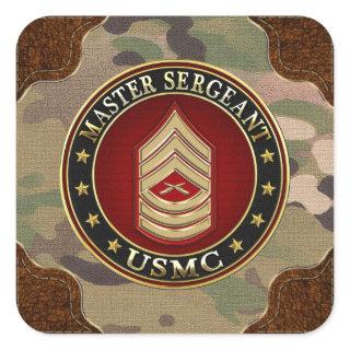 U.S. Marines: Master Sergeant (USMC MSgt) [3D] Square Sticker