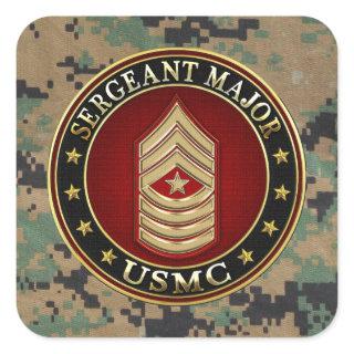 U.S. Marines: Sergeant Major (USMC SgtMaj) [3D] Square Sticker
