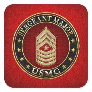 U.S. Marines: Sergeant Major (USMC SgtMaj) [3D] Square Sticker