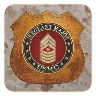 U.S. Marines: Sergeant Major (USMC SgtMaj) [3D] Square Sticker