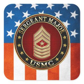 U.S. Marines: Sergeant Major (USMC SgtMaj) [3D] Square Sticker