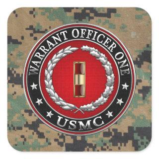 U.S. Marines: Warrant Officer One (USMC WO-1) [3D] Square Sticker