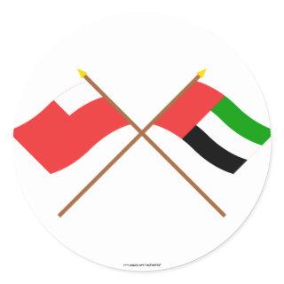 UAE and Abu Dhabi Crossed Flags Classic Round Sticker