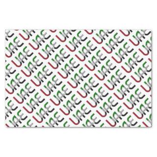 UAE United Arab Emirates Flag Colors Typography Tissue Paper