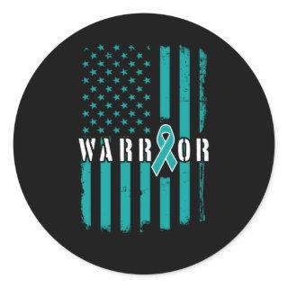 Ual Assault And Violence Awareness Month Warrior Classic Round Sticker