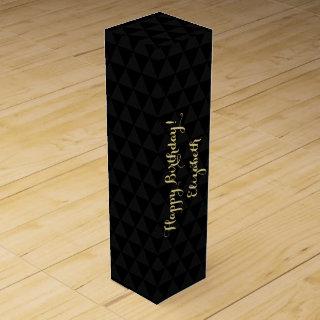 Uber Cool Black Triangles Personalized Birthday Wine Box