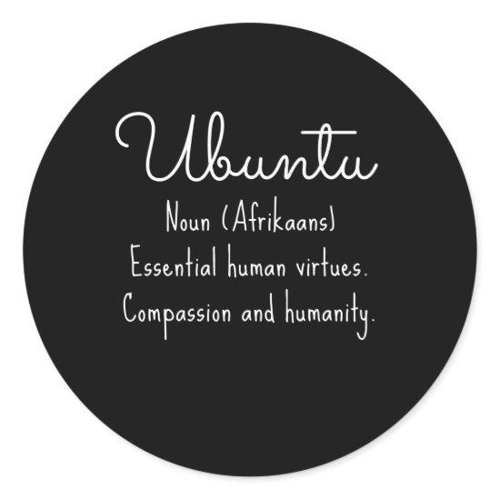Ubuntu Afrikaans wording Classic Round Sticker