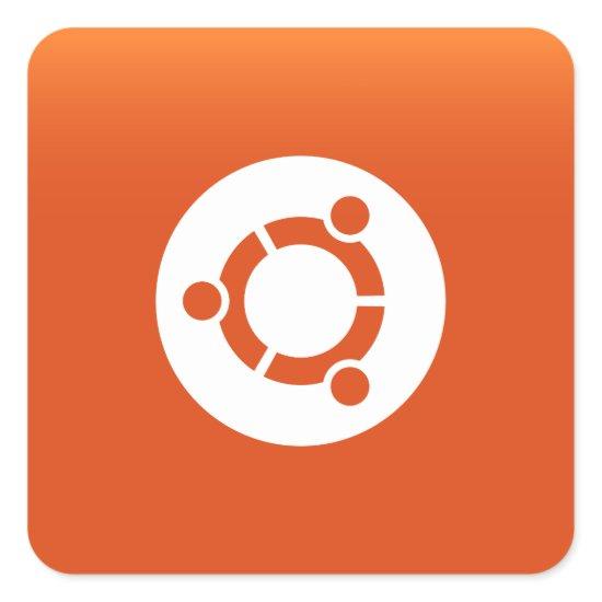 Ubuntu orange grdiant square sticker