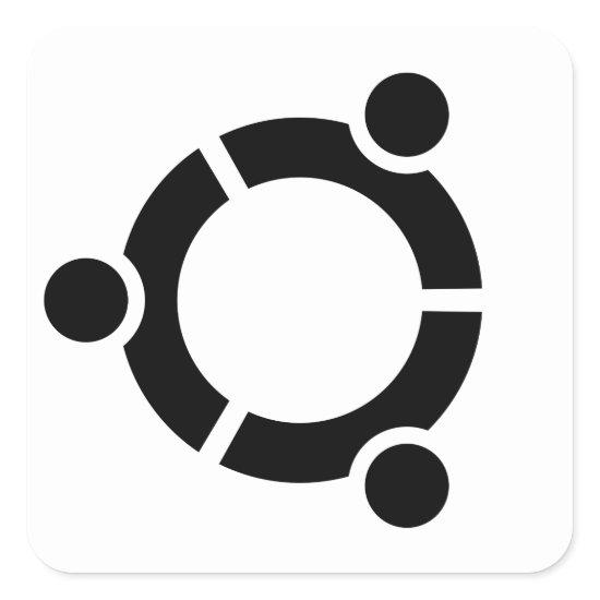 Ubuntu White sticker square