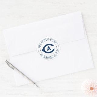 UC Davis C | Add Your Address Classic Round Sticker
